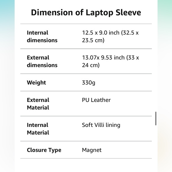 MacBook Pro 13 2016-2021 Laptop Sleeve PU Leather Case - Picture 8 of 10